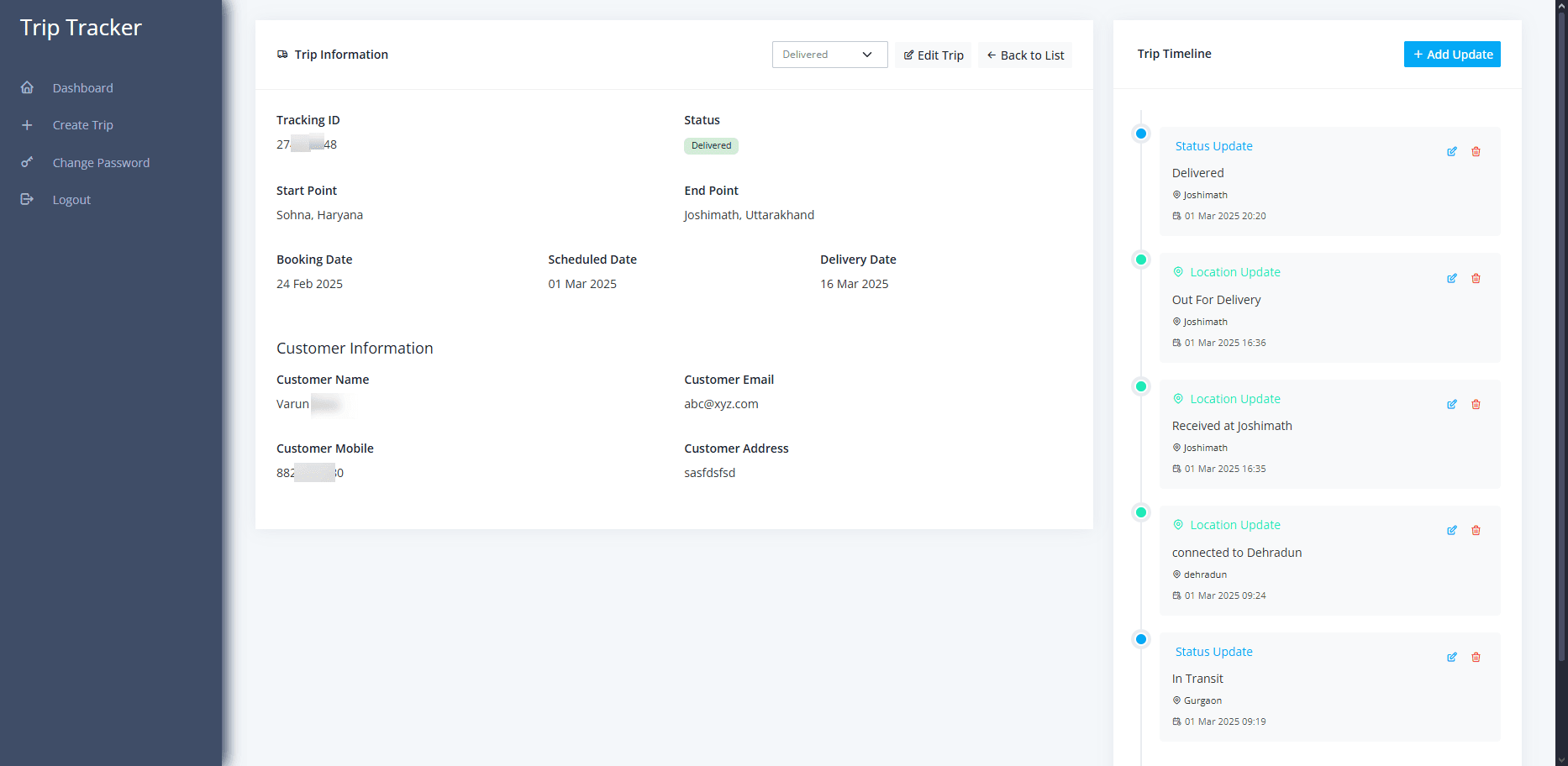 🚚 Online Shipment Tracking & Trip Management Web App (CodeIgniter 4 + Bootstrap 5) 9 Online Shipment Tracking & Trip Management Web App