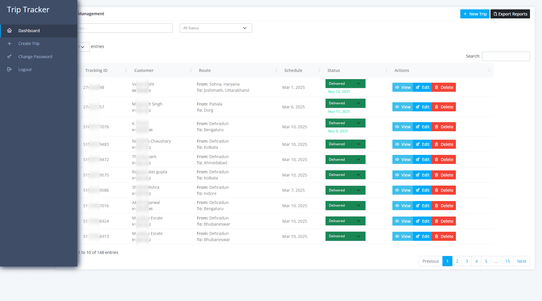 🚚 Online Shipment Tracking & Trip Management Web App (CodeIgniter 4 + Bootstrap 5) 4 Online Shipment Tracking & Trip Management Web App